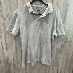 New Quiksilver Gray Everyday Sun Cruise Short Sleeve Polo Shirt Mens Size Large